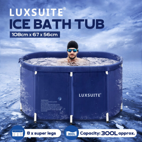 Portable Bathtub Foldable Soaking Ice Bath Spa Tub Thickening Freestanding 300L